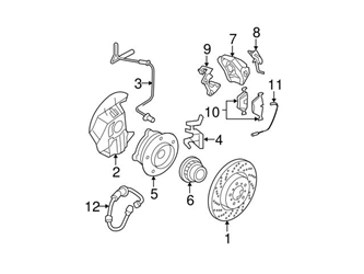 Genuine BMW 34117845133 Brake Caliper; Front Left - BMW 3 Genuine BMW 34117845133 Brake Caliper; Front Left - BMW