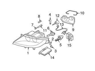 Genuine BMW 63127165665 Headlight Assembly; Left - BMW | 63126925953 3 Genuine BMW 63127165665 Headlight Assembly; Left - BMW | 63126925953