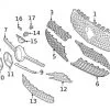 Genuine Mercedes 1778883800 Grille; Front Right Upper - Mercedes | 177888380064