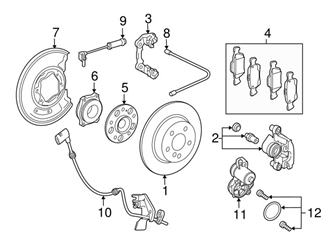 Genuine Mercedes 204423118164 Brake Caliper; Rear Left - Mercedes | 2044231181 3 Genuine Mercedes 204423118164 Brake Caliper; Rear Left - Mercedes | 2044231181