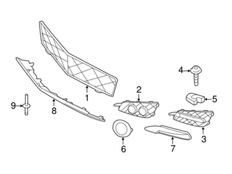 Genuine Mercedes 2518850953 Grille; Front Center - Mercedes 3 Genuine Mercedes 2518850953 Grille; Front Center - Mercedes