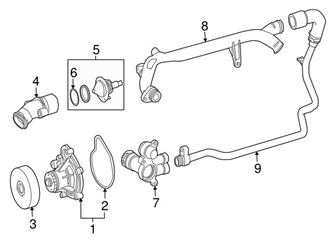 Genuine Mercedes 2712001356 Coolant Outlet Flange - Mercedes | A2712001356 3 Genuine Mercedes 2712001356 Coolant Outlet Flange - Mercedes | A2712001356