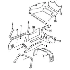 Genuine Porsche 911551050074FD Trunk Lid Trim; Right - Porsche