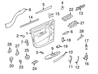 Genuine Porsche 955555263008G1 Interior Door Pull Handle; Left - Porsche 3 Genuine Porsche 955555263008G1 Interior Door Pull Handle; Left - Porsche