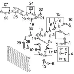 Genuine VW/Audi 1K0121051N Radiator Coolant Hose - Audi, VW | VW1K0121051N
