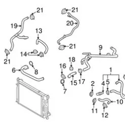 Genuine VW/Audi 8E0121055AE Radiator Coolant Hose; Left - Audi | AU8E0121055AE